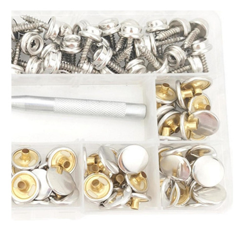Kit De Broches De Lona De Acero Inoxidable, 152 Uds., Botón