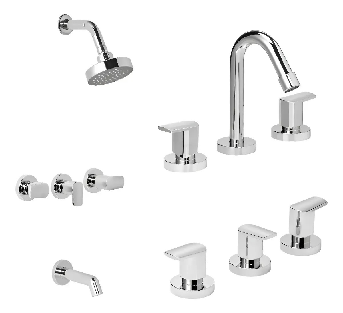 Kit Grifería Hydros Nova Doble Comando para Baño, Cromo