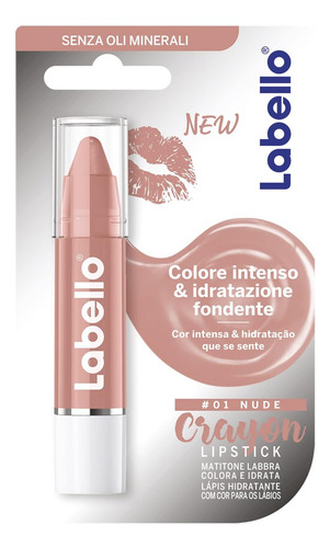 Lápiz Labial Labello Crayon N°1 Nude, 5,5 Ml, 0,1 Onzas Líqu