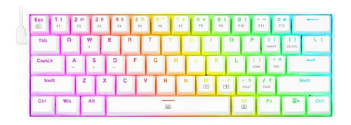 Teclado Mecánico Gamer Redragon 60% Dragonborn K630w-rgb Color del teclado Blanco Idioma Inglés US