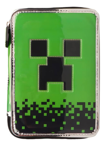 Cartuchera Escolar Minecraft Creeper Tnt Color Verde Verde