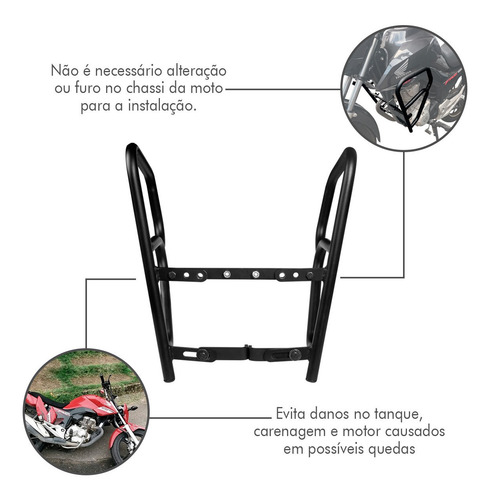 Imagem 2 de 10 de Protetor De Carenagem Slider + Pedaleira Factor Fazer 150