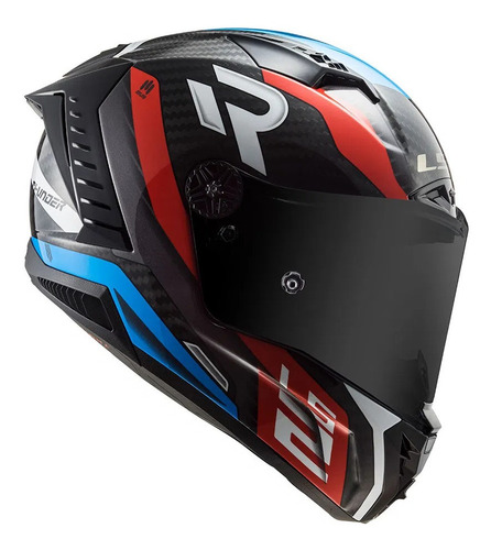 Capacete Fechado Ls2 F805 Thunder Carbon Supra Azul Vermelho