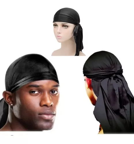 Bandana Preta Lisa Durag Dureg Hip Hop Rap Trap