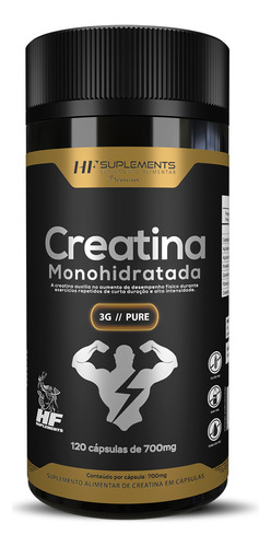 Creatina Monohidrata 3g Pure 120caps 1550mg Hf Suplements