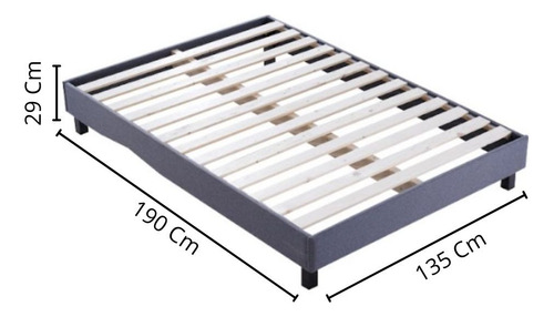 Base De Cama Seúl Matrimonial Gris Oscuro