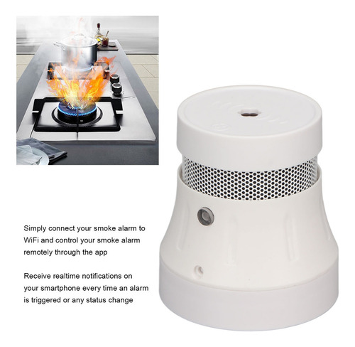 Detector De Humo Wifi Blanco Compatible Con La Aplicación Tu