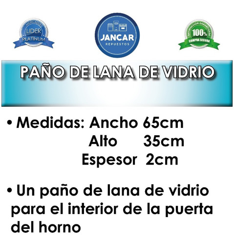 Lana De Vidrio Para Puerta De Horno
