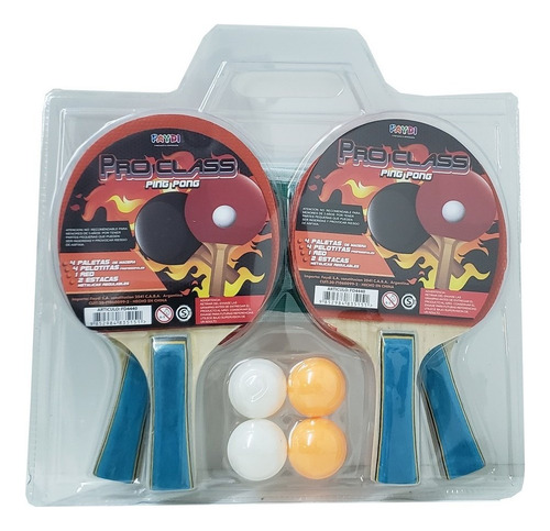 Set De Ping Pong X 4 Paletas Pelotas Red Shp Tunishop