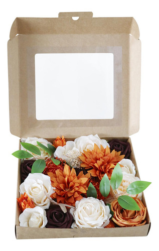 Flores Artificiales Rosas De Seda Combo Boda De Novia, A