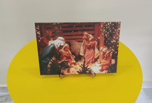 Imagem 3 de 5 de Enfeite Natal Kit 3 Quadros Presepio Arvore Natal Papai Noel