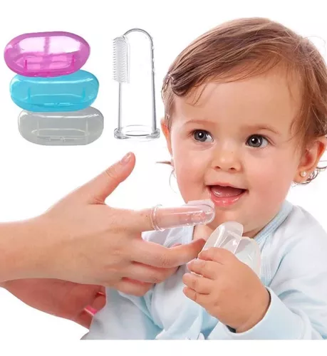Cepillo Dientes Bebe Dedo Con Cajita De Almacenamiento Niña