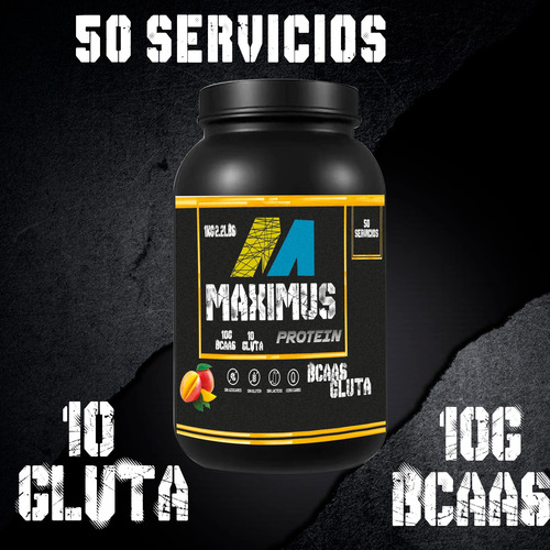Bcaas + Glutamina Maximus 1kg Varios Sabores Mango