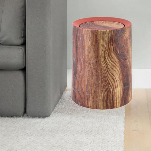 0 Imitación De Madera Basura Puede Basura Contenedor De 13l