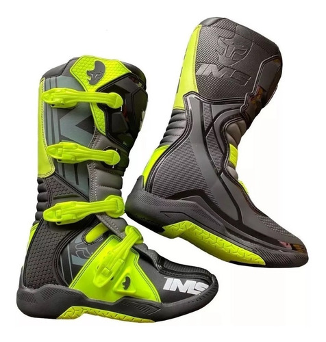 Bota Ims Factory 2020 Preta Sola Injetada Motocross Trilha 