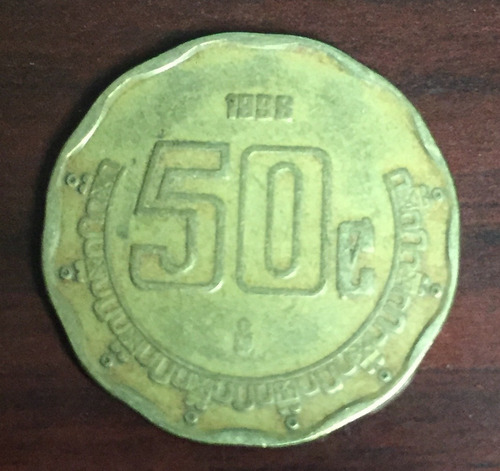 Imagen 3 de 4 de Moneda 50 Centavos Mexicanos Con Error De Acuñación