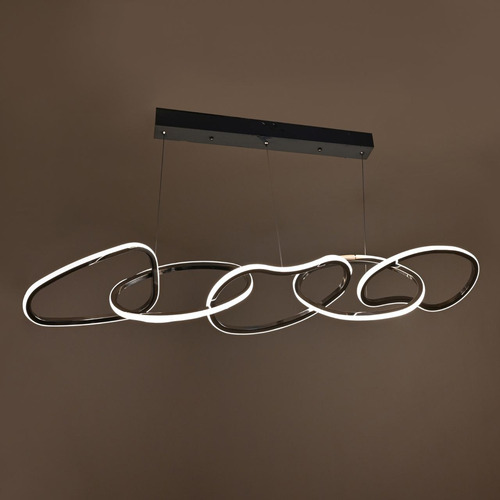 Lampara Colgante, Aros Sujetados En Forma Horizontal.