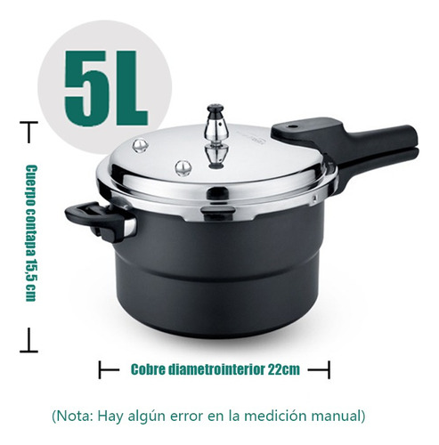 Ollas Express Presion 5l aluminio Compatib Inducción Plateado