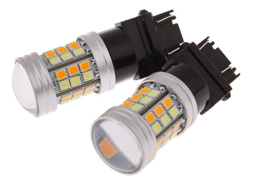 2 Focos Led T25 3157 P27/7w, Doble Color Para Direccionales