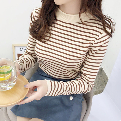Suéter Para Mujer Sweaters De Rayas Manga Largas Blusa Moda