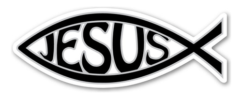 Mini Pez Jesus Negro Magnet America Mide 3 5 8  X 1 Hecho