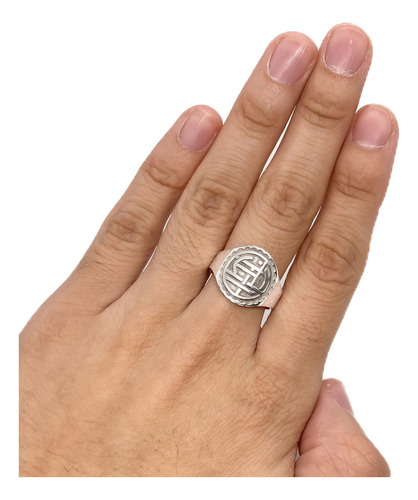 Anillo Escudo Equipo Fútbol Argentina Lanús C - Grande Plata 925