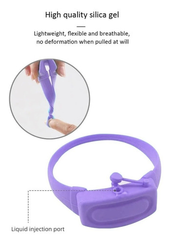 Pulsera Brazalete Gel Antibacterial Y Botella Dosificadora