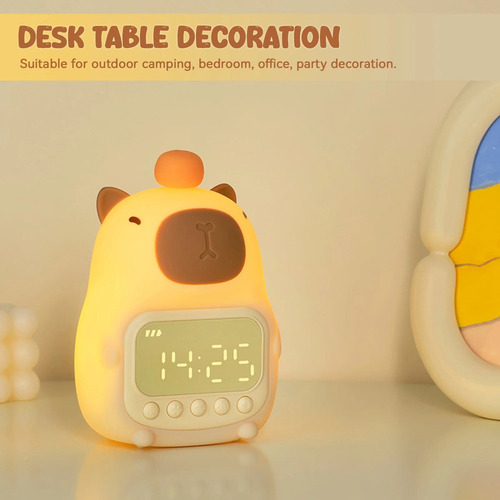 Jja Despertador Con Forma De Capibara For Niños, Lámpara De