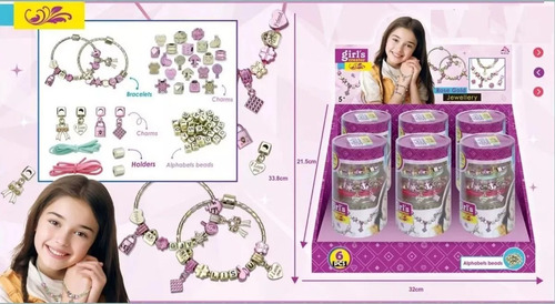 Set Bijouterie Arma Pulseras Collares Con Letras En Tubo