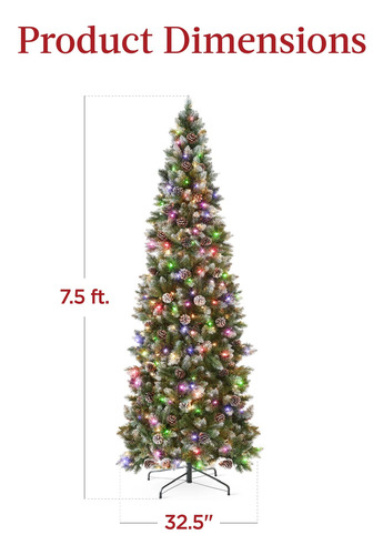 Árvore De Natal Best Choice Products Pré-iluminada De 7,5 Pé