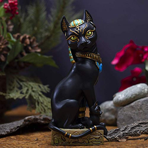 Pacific Giftware Ancient Egyptian Bastet Sitting Pose Resina