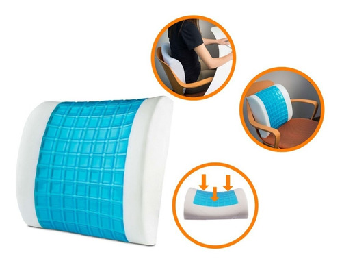 Cojin Respaldar Lumbar Con Gel Para Auto O Silla De Oficina