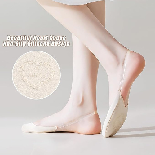 Calcetas Invisibles, Protector Pie, Tines Para Mujer 5 Pares