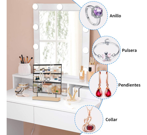 Exhibidor Joyeria Transparente Acrilico Para Aretes 72 Hoyos