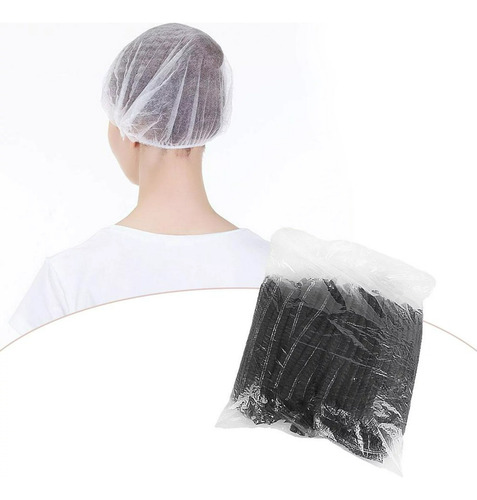 Gorro Plisado Dag Negro Desechable Paquete Con 100 Piezas