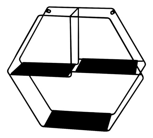 Nicho Prateleira Flutuante Estante Hexagonal Aramada Preta