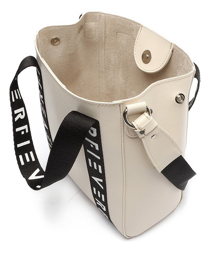 Bolsa Fiever F50009, color gris vainilla, diseño de tela lisa