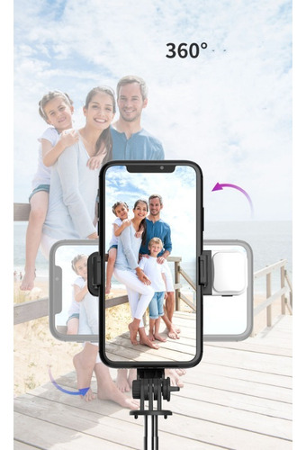 Com Luz De Preenchimento Led, Bastão De Selfie Bluetooth Sem