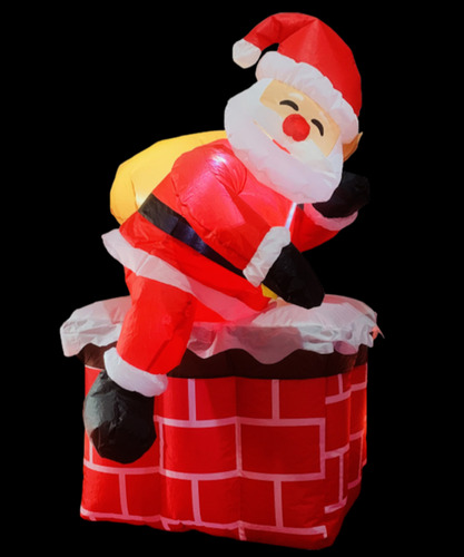 Inflables Navideños Mini Santa En Chimenea 1.2m