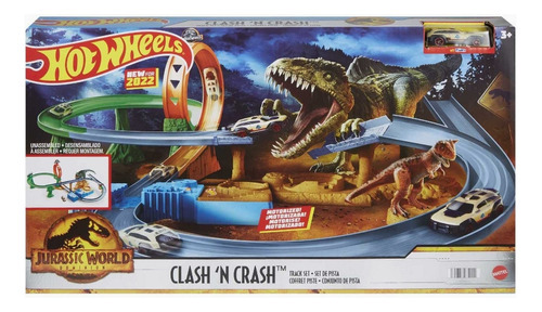Imagen 5 de 5 de Pista Hot Wheels Clash N Crash Jurassic World Dominion Color Multicolor