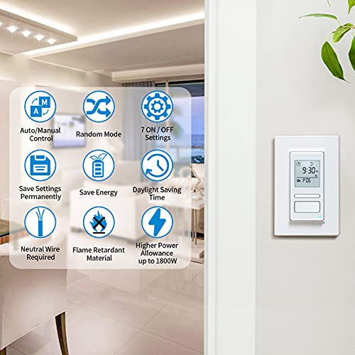 Interruptor De Luz Programable Toolhome Para 7 Días, Tiempo