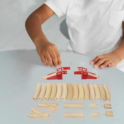 Juego De Vías De Tren De Madera, Juguete Educativo De