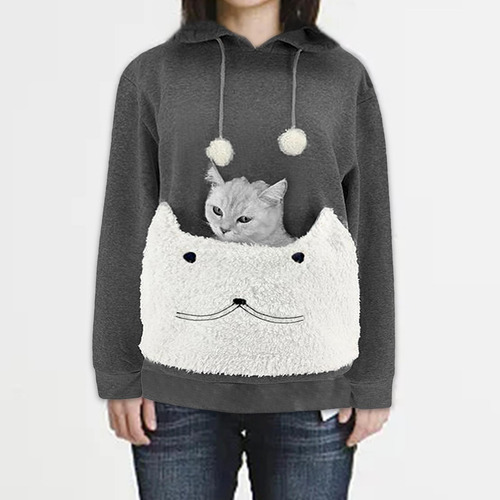 Sudadera Con Capucha Para Mascotas Sudadera Informal M Gris