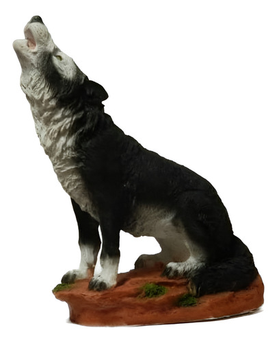 Lobo Aullando Resina 42 Cms Artesania Husky Figura
