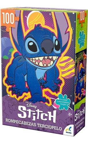 Rompecabezas Stitch 100 Pzs Especial Aterciopelado