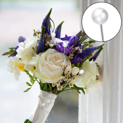 Corsage Boutonniere Alfileres De Imitación Color Blanco 400