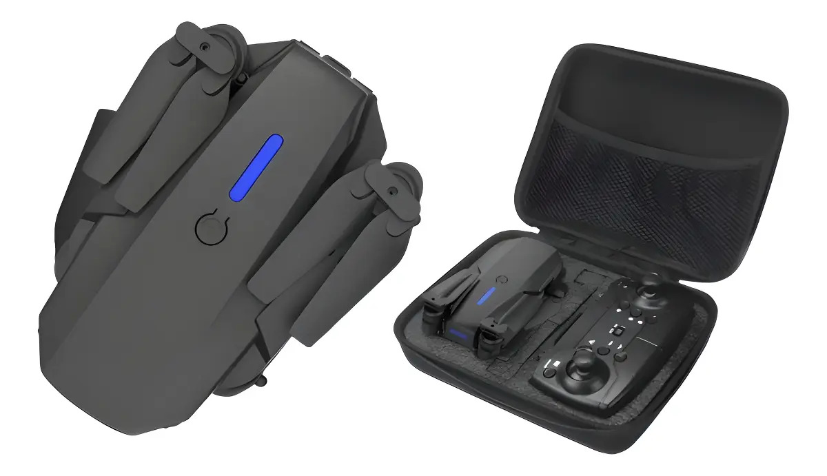 Drone Dobrável E88 Mini Câmera 4K UHD Wi-Fi Controle Remoto Preto