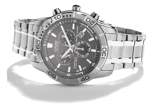 Reloj Citizen Ecodrive Cronógrafo Bl5450-54h Original Hombre Gris Gris Gris