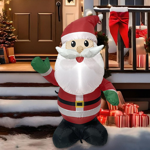 Adorno Inflable Navideño De Papá Noel De 122 Cm Para
