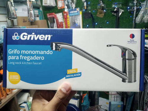 Griferia Monomando P/ Fregadero Acero Inox. Cromado Griven